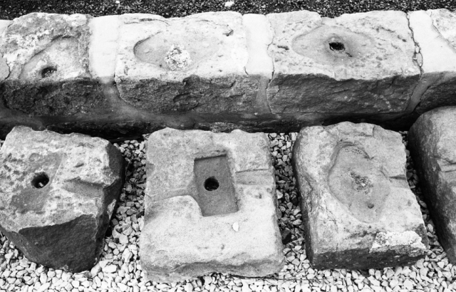 Stone sleeper blocks at Middleton Top Engine House 1970-73.