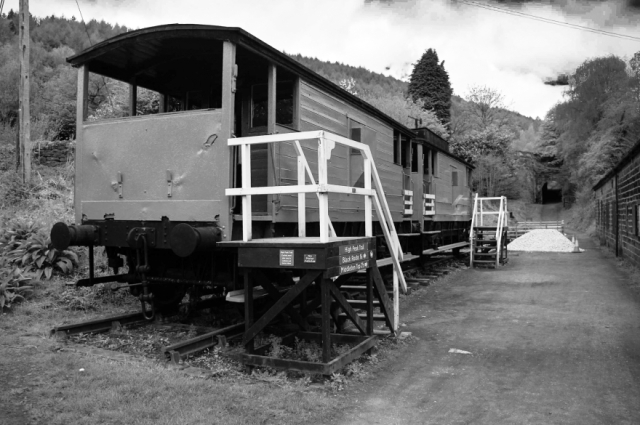 Brake vans at the bottom of the Sheep Pasture Incline